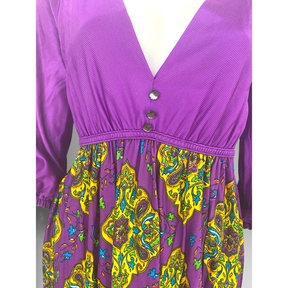 70s Purple Psychedelic Maxi Dress - Picture 6 of 6